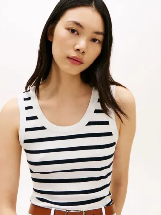 Stripe Rib-Knit Tank Top