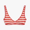 Stripe Scoop Neck Bikini Top