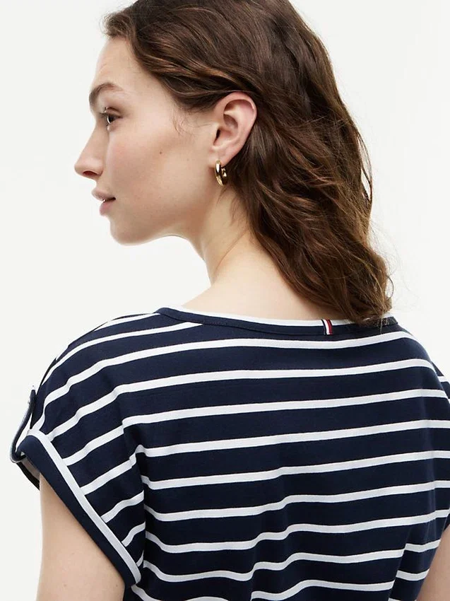 Striped Belted Stretch-Cotton Dress Striped Belted Stretch-Cotton Dress