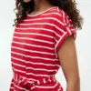 Striped Belted Stretch-Cotton Dress