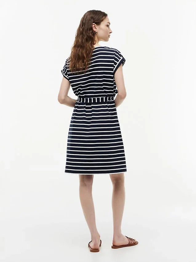 Striped Belted Stretch-Cotton Dress Striped Belted Stretch-Cotton Dress