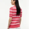 Striped Cable Knit Sweater Polo