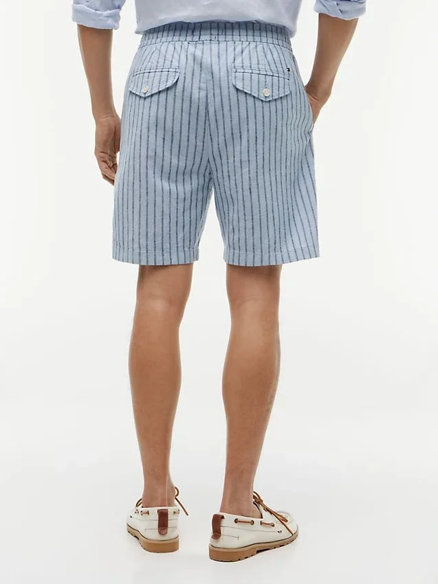 Striped Cotton-Linen Blend 7″ Short Striped Cotton-Linen Blend 7″ Short