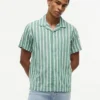 Striped Cotton-Linen Blend Camp Shirt