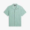 Striped Cotton-Linen Blend Camp Shirt