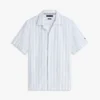 Striped Cotton-Linen Blend Camp Shirt Striped Cotton-Linen Blend Camp Shirt