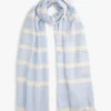 Striped Cotton-Linen Blend Scarf