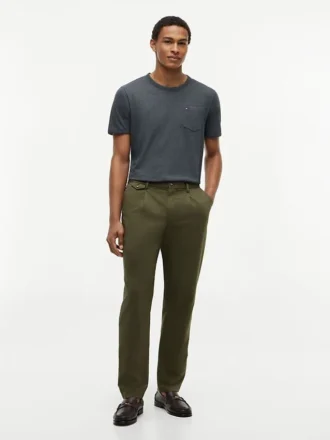 Striped Linen-Blend Pocket T-Shirt