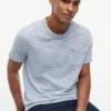 Striped Linen-Blend Pocket T-Shirt