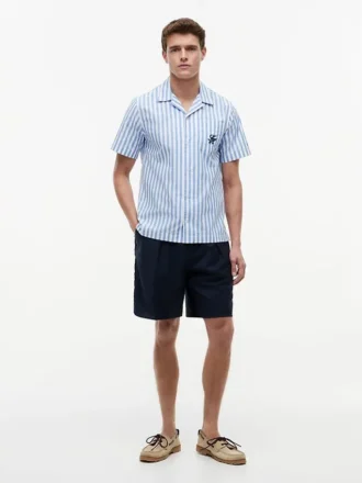 Striped Paper-Touch Camp Shirt