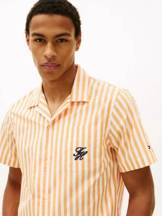 Striped Paper-Touch Camp Shirt