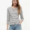 Striped Pointelle Cardigan T-Shirt