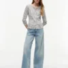 Striped Pointelle Cardigan T-Shirt