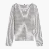 Striped Pointelle Cardigan T-Shirt