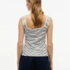 Striped Pointelle Square-Neck Tank Top