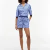 Striped Poplin Pull-On Short Striped Poplin Pull-On Short