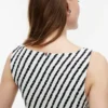Striped Shirred Crepe Maxi Dress