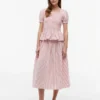 Striped Shirred Poplin Midi Skirt Striped Shirred Poplin Midi Skirt