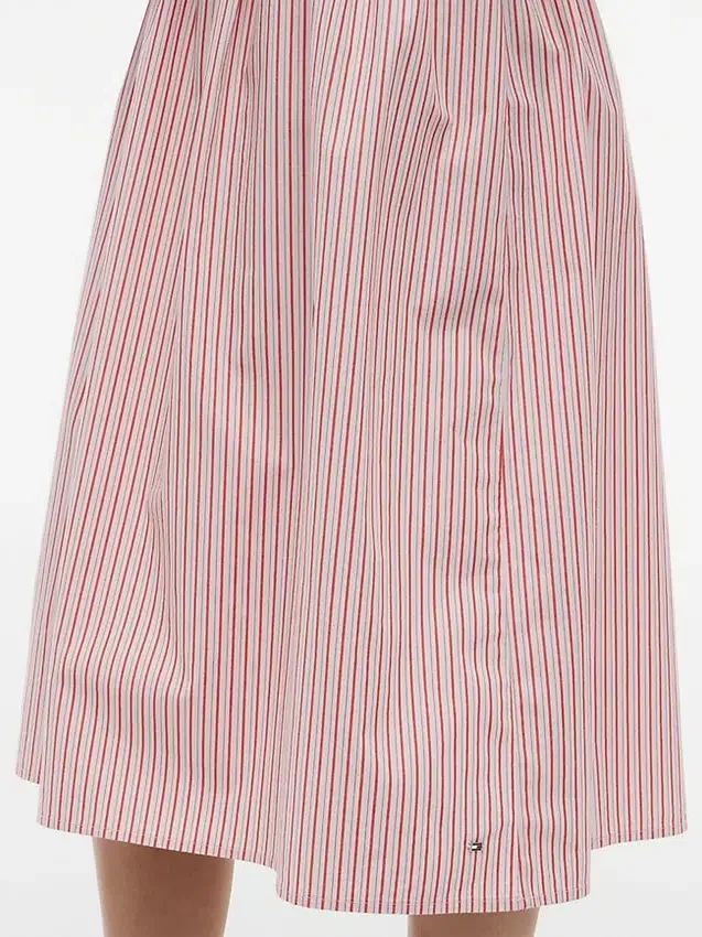 Striped Shirred Poplin Midi Skirt Striped Shirred Poplin Midi Skirt