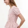 Striped Shirred Poplin Top