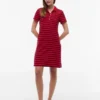 Striped Stretch Pique Polo Dress