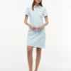 Striped Stretch Pique Polo Dress