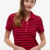 Striped Stretch Pique Polo Dress