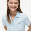 Striped Stretch Pique Polo Dress