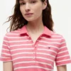 Striped Stretch Pique Polo Dress