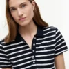 Striped Stretch Pique Polo Dress