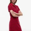 Striped Stretch Pique Polo Dress