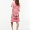 Striped Stretch Pique Polo Dress