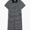 Striped Stretch Pique Polo Dress