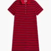 Striped Stretch Pique Polo Dress