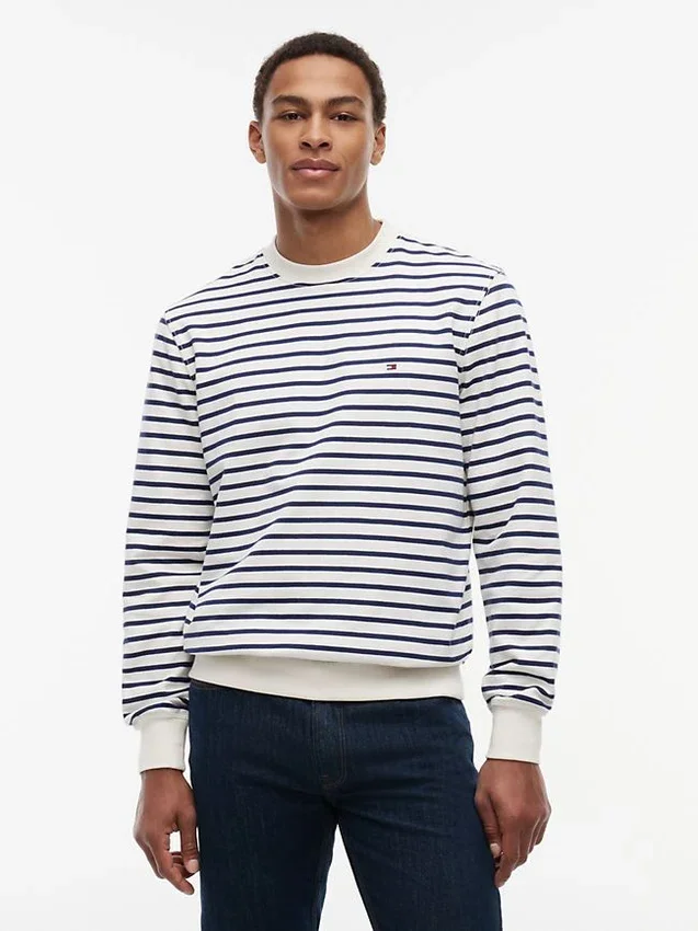 Striped Terry Crewneck Sweatshirt Striped Terry Crewneck Sweatshirt