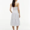Striped Tiered Linen-Blend Midi Dress