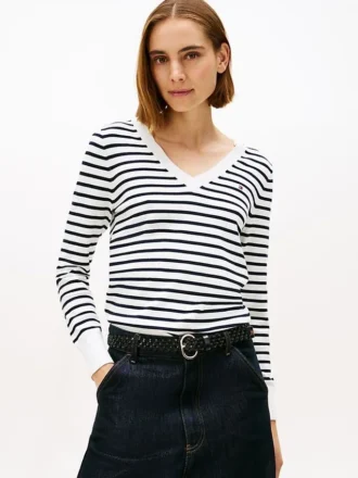 Striped V-Neck Sweater