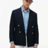 Textured Cotton-Wool Blend Blazer