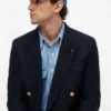 Textured Cotton-Wool Blend Blazer