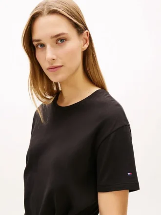 Tie-Front Slub Cotton Midi T-Shirt Dress