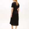 Tie-Front Slub Cotton Midi T-Shirt Dress