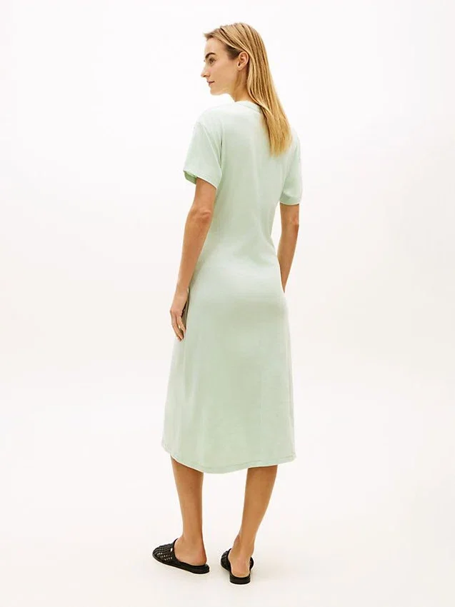 Tie-Front Slub Cotton Midi T-Shirt Dress Tie-Front Slub Cotton Midi T-Shirt Dress