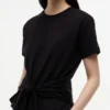 Tie-Front Slub Cotton T-Shirt