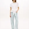 Tie-Front Slub Cotton T-Shirt
