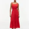 Tiered Seersucker Midi Dress