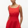 Tiered Seersucker Midi Dress