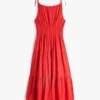 Tiered Seersucker Midi Dress