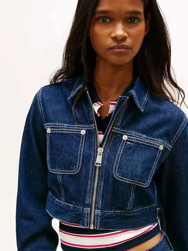 Tommy Jeans Cropped Denim Zip Jacket Tommy Jeans Cropped Denim Zip Jacket