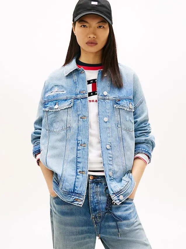 Tommy Jeans Distressed Denim Jacket Tommy Jeans Distressed Denim Jacket