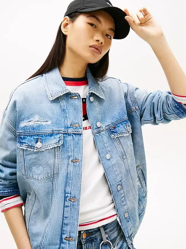 Tommy Jeans Distressed Denim Jacket Tommy Jeans Distressed Denim Jacket